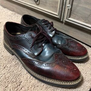 Base London Burgundy and Black Loafers
